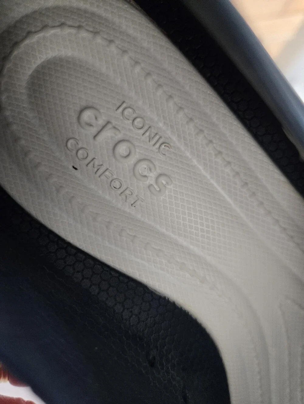 CROCS Women’s Navy Perforated Slip-On Loafers with White Sole 9